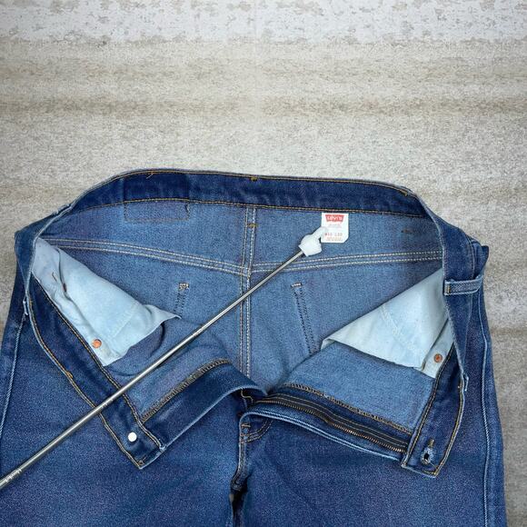Vintage Orange Tab Levis 517 Jeans Bootcut Flared Fit Made in USA Dark Wash 90s - Picture 5 of 6